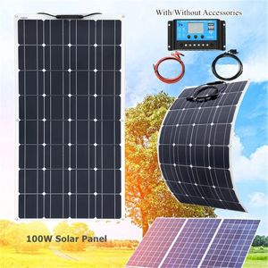 Cargadores Xinpuguang 100 W kit de panel solar flexible completo 12 v vatios 120w 200w camping hogar yate RV caravana barco cargador de batería 231120