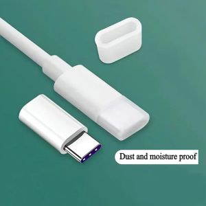 Cable de carga Cable cubierta de polvo masculino para iOS Tipo C Micro USB Un protector de enchufe de polvo de puerto masculino para Apple iPhone Xiaomi Protección