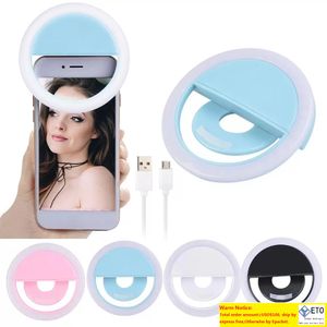 Carga de flash LED belleza relleno selfie lámpara al aire libre selfie anillo luz recargable para todos los teléfonos móviles