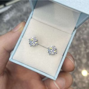 Charme 3mm-10mm classique Mossanite vis arrière boucles d'oreilles bijoux de luxe 925 en argent sterling VVS Moissanite diamant oreille Stud pour hommes femmes