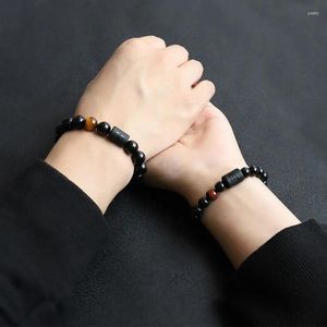 Bracelets de charme 12 constellations couple 8 mm / 10 mm Bracelet en pierre de nature perlée pour femme homme d'anniversaire cadeau