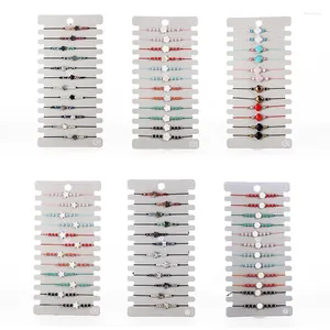 Bracelets de charme 12pcs cristal perle acrylique coquille étoile papillon fleur ronde charmes perlé bracelet tressé pour les femmes bracelet de cheville réglable