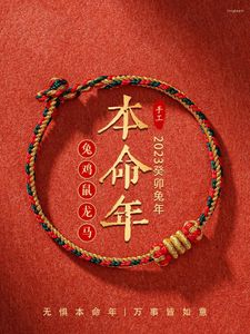 Bracelets de charme 2023 Année de naissance Tissage Bracelet de corde rouge Rat coloré Petit Dragon Cheval Année de poulet