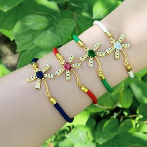 Bracelets Charm 2023 Fashion Lovely Dragonfly for Women Girl Handmadable Ajustable Lucky Red String Jewelry Drop entrega Dhinm