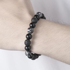 Bracelets de charme 2023 Perles de pierre naturelle masculine Male Albâtre Volcanic Writthand Accessoires Ami d'anniversaire Cadeaux d'anniversaire