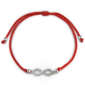 Charm Bracelets 20 pièces/lot cristal 8 infini bracelets de charme rouge noir chaîne réglable Bracelet fait à la main pour femmes hommes enfant fil Am Dhrl8