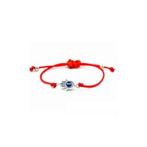 Bracelets de charme 20pcs / lot chaîne chanceuse hamsa main mauvais œil cordon rouge bracelet réglable bijoux de bricolage nouveau bijoux de livraison de baisse Dhgarden Dh9Og