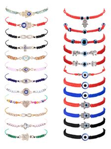 Bracelets de charme 24 / Evil Eye Pack pour femmes filles garçons bracelets mexicains ensemble protection Amet bracelets de cheville bijoux cadeau livraison directe Amy76