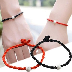 Charm Bracelets 2 PCS Handmade Red Black Weave Bracelet For Lover Protection Lucky Amulet And Friendship Braid Rope Wristband Jewelry Gift