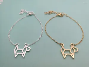 Bracelets de charme 30pcs Origami Papier Pet Dog Bracelet Contour Beau Chiot Mignon Découpage Animal Pour Dames Femmes