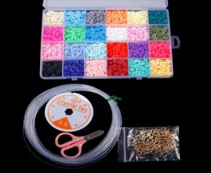 Pulseras con dijes 4800 unids Color hecho a mano Joyería Fabricación de suministros Kit Accesorios Plano Redondo Polímero Arcilla Espaciador Perlas DIY Collar S5938140