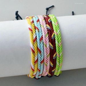 Pulseras de encanto 5 PCS / Set Conjunto de pulsera de cuerda hecha a mano para hombres Ajustable Masculino Casual Escalada Joyería minimalista Regalo Hombre Pulseras