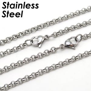 Bracelets porte-bonheur 50 pièces Rolo chaîne collier pour femmes en acier inoxydable lien en vrac fabrication de bijoux en gros 230821