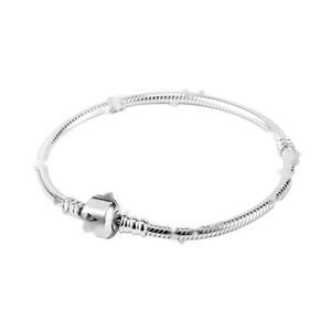 Bracelets de charme 925 Sterling Silver 3mm Chaîne de serpent Fit PandoraBracelet Charm Perle Bracelet Bracelet DIY Bijoux Cadeau Pour Hommes Femmes