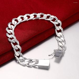 Bracelets de charme 925 Bracelet Sterling Bracelet Boucle Chaîne Sideways For Unisexe Man Gift Women