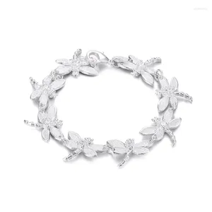 Bracelets de charme 925 Sterling Argent Mode Huit Libellule Bracelet Manchette Chanceux Bracelet En Gros Filles Dame Cadeau Femmes Fine Bijoux