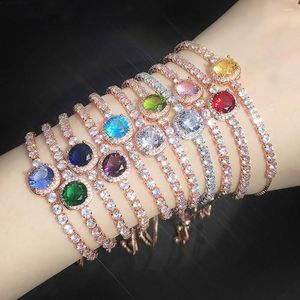 Pulseras de encanto Boda ajustable Exquisito Cristal colorido para mujeres Luxury Zirconia Cadena de manos Handal Joyas de compromiso