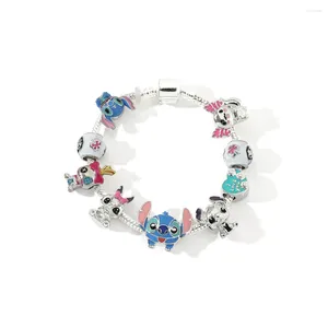 Bracelets de charme Figurines d'anime Lilo Stitch Bracelet Accessoires de poupée Jouets Garçons Filles Dessin animé Enfants Hip-Hop Pendentif Cadeau