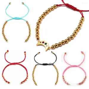 Pulseras con dijes Pulsera con cuentas Cuerda Cadena trenzada para la fabricación de joyas Suministros ajustables Hacer cuentas de acero inoxidable de color dorado