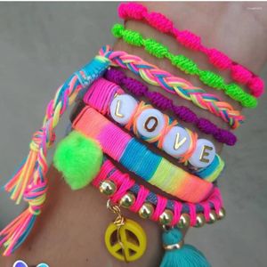 Bracelets de charme Boho Femme Vsco Filles Choses Amitié Ensemble À La Main Coquille Tresse Corde Accessoires Pulseras Mujer