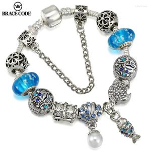 Código de brazaletes de encanto Código de bricolaje DIY Joya hecha a mano Pearl Pearl Colgante con perlas luminosas glaseadas Pulsera para mujeres Venta directa