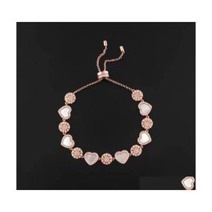 Charm Bracelets Bracelet Designer Jewelry A Pink Fritillary Love Womens Light Luxury Romantic Rose Gold Sun Heart Girlfriend Gift Dr Dhjfe