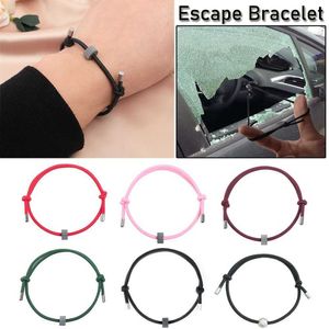 Bracelets porte-bonheur perle de carbure verre d'urgence auto-sauvetage outil brise-vitre de voiture bracelets dragonne évasion Bracelet Z0612