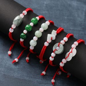 Bracelets de charme de style chinois tissé à la main String pour femmes 10pcs Bracelet Jade naturel en gros de bijoux ethniques