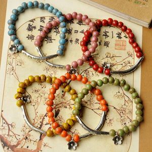 Bracelets de charme de style chinois yunnan ethnique classique Jingdezhen Bracelet de perle en céramique pour femmes Glaze Flower Womans en gros