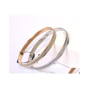 Charm Bracelets Cuff Bangles Wholesale Steel Charming Gold / Sier Bracelet Bangle Jewelry Drop Delivery Dhv9F