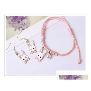 Charme Bracelets Mignon Métal Goutte À Goutte Glaçure Pendentif Bracelet Handwowen Cadeau Bracelets Pour Femmes Fille Enfants En Gros Drop Delivery Dhgarden Dhesx