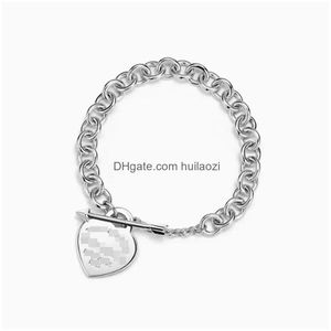 Bracelets de charme Bijoux de créateurs pour femmes Bracelet classique T Accueil 925 Sterling Sier Coeur Iamond Arrowhead Amour Pendentif Mode Han Dhpqx