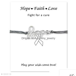 Bracelets à breloques Diabétique Type 1 Carte d'alerte médicale Combattant Ruban de sensibilisation au cancer du sein Sier Bijoux Femmes Hommes Uni Cadeau Drop Deliver Dhips