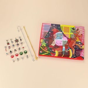Charm Bracelets DIY Calendario de Adviento de Navidad para niños Fabricación de joyas Kit de dijes Un juego Cuenta regresiva Caja de regalo para niños
