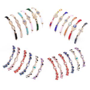 Bracelets de charme Evil Eye Pack pour femmes filles garçons - Mexicain réglable avec noeud de corde bleu rouge noir perles faites à la main livraison directe Amgbh
