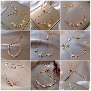 Bracelets de charme usine directement en gros de haute qualité Zircon fleur femme Bracelet Studentl fille Simple personnalisé bijoux à la main Otlbv