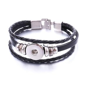 Bracelets De Charme Mode 18Mm Snap Button Bracelet En Cuir Pu Snaps Boutons Diy Bijoux Pour Femmes Hommes Drop Delivery Dh3Xp