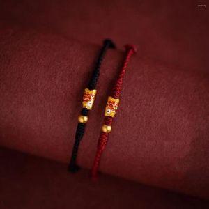 Bracelets de charme Mode Taille réglable Lucky Koi Fish Shape Bracelet tressé pour ami Chinois Red String Couple
