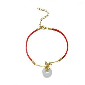 Bracelets porte-bonheur mode élégant une boucle de sécurité en Jade chaîne rouge Bracelet tissé à la main réglable pour les femmes bijoux accessoires cadeau