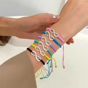 Bracelets de charme Mode Infinity Sign Bracelet pour femmes hommes à la main réglable coloré tressé corde amitié bijoux cadeau