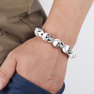 Bracelets de charme Fashion multicolore crâne bracelet bracelet bohemia élastique corbelle pour femmes accessoires de bijoux magnétiques hommes