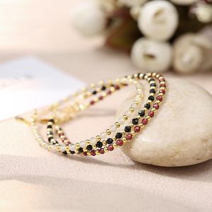 Bracelets à breloques produit de mode avec bracelet en cristal pointu noir pierre de lune grenat coupe chaîne prolongée