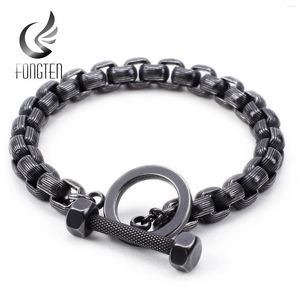 Braceletas Charmet Fongten Middumbbell para hombres OT Soprt Soprt Fitness Armband Beads de acero inoxidable Hombres Pulseira Joya de moda