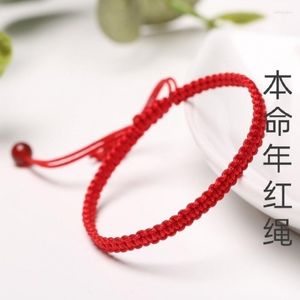Bracelets porte-bonheur corde rouge unisexe attaché à la main rétro étudiant travail manuel Bracelet produit fini accessoires de bricolage réglables et faits à la main