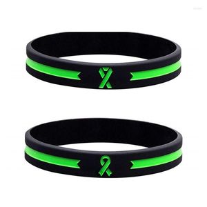 Ligne verte de bracelets de charme avec le bracelet de silicone de ruban de cancer pour la conscience de foie