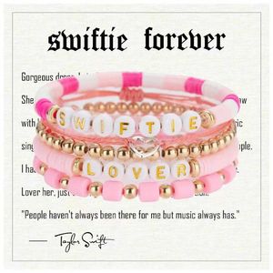 Bracelets de charme Vente chaude Taylor Swift Bracelet Set Coloré Poterie douce Lettre anglaise Bracelet d'amitié perlé ZZ67