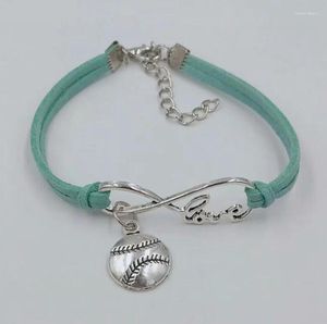 Bracelets porte-bonheur Infinity Love 8 Bracelet Baseball / Softball Pendentif Simple Bracelets Pour Femmes Hommes Fille Garçon Unisexe Bijoux Cadeaux Melv22