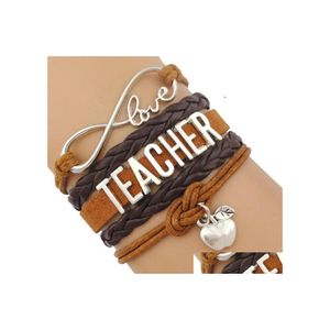 Bracelets de charme Infinity Love To Teach Gift for Teachers Science Science Besoin spéciaux Assistant Assistant en cuir Femmes Drop Livraison J Dhmpv