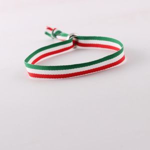 Bracelets à breloques Bracelet drapeau italien De La Republica Tape. Fil de tissu réglable républicain
