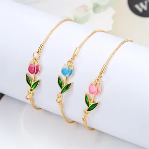 Braceletas Charmet Japón Corea Elegante Pulsera de rosa tulipán
